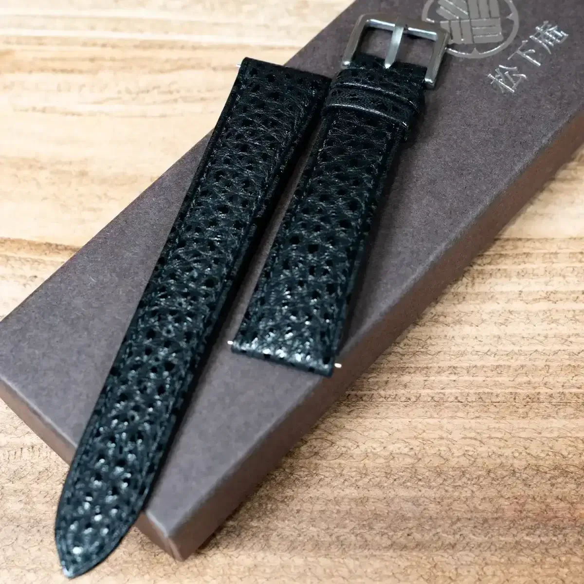 松下庵 黒桟革極 ストラップ オーダー