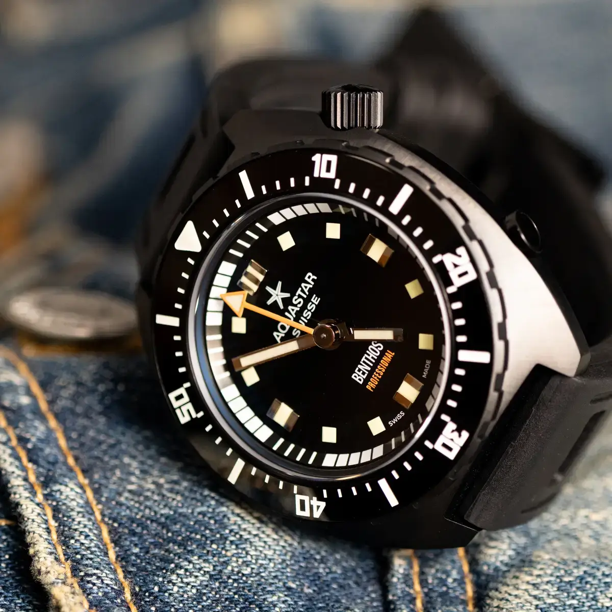 腕時計喫茶-Wristwatch-Tearoom- | Cラインの不可避な誘惑… アクアスター「ベンソス プロフェッショナル」購入記 AQUASTAR BENTHOS PROFESSIONAL アクアスター ベンソス プロフェッショナル 黒いダイバーズウォッチ