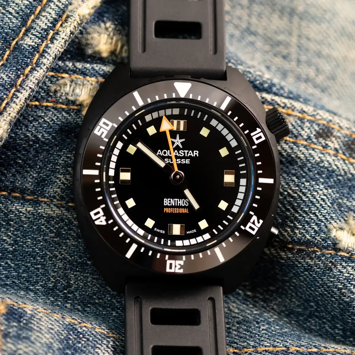 腕時計喫茶-Wristwatch-Tearoom- | Cラインの不可避な誘惑… アクアスター「ベンソス プロフェッショナル」購入記 AQUASTAR BENTHOS PROFESSIONAL アクアスター ベンソス プロフェッショナル 黒いダイバーズウォッチ