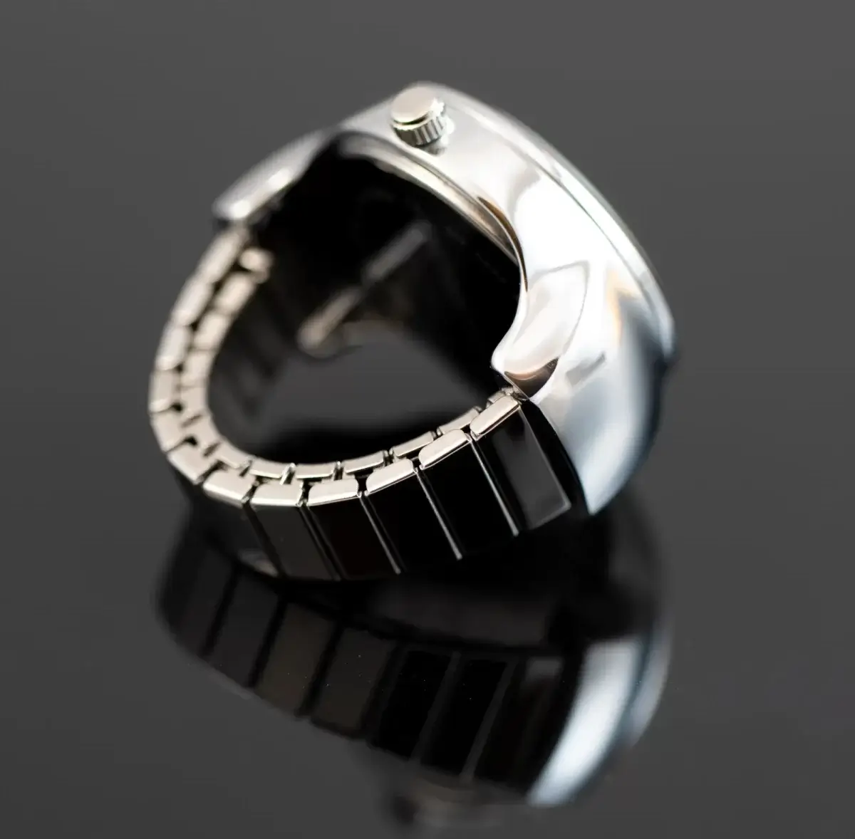 KOMONO(コモノ) リングウォッチ Noor ブラック シルバー