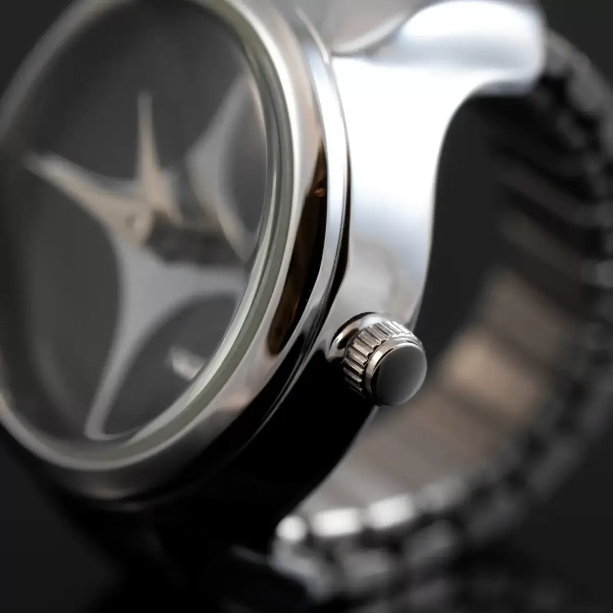 KOMONO(コモノ) リングウォッチ Noor ブラック シルバー