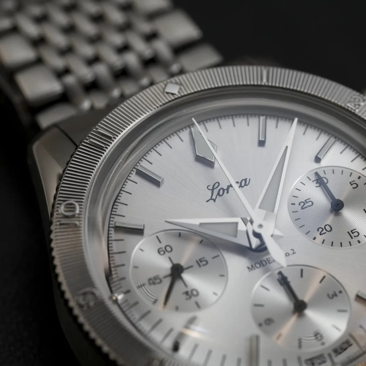 Lorca watch ロルカ モデル No.2 model シルバー サンレイ ダイヤル 時針 分針 hand