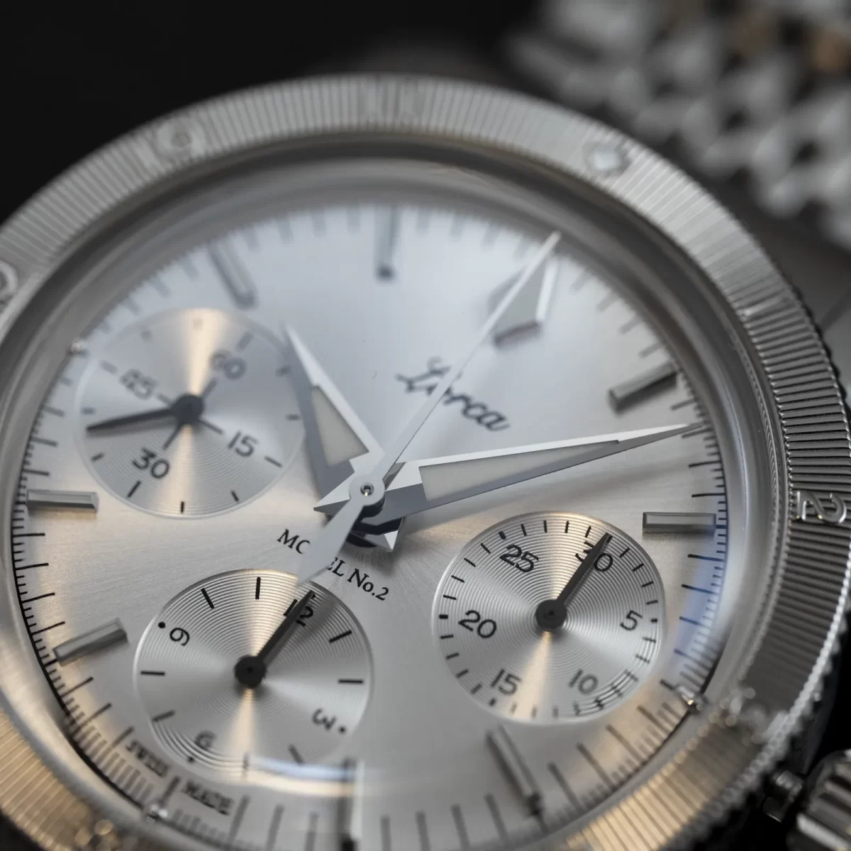 Lorca watch ロルカ モデル No.2 model シルバー サンレイ ダイヤル 黒バック サンレイ