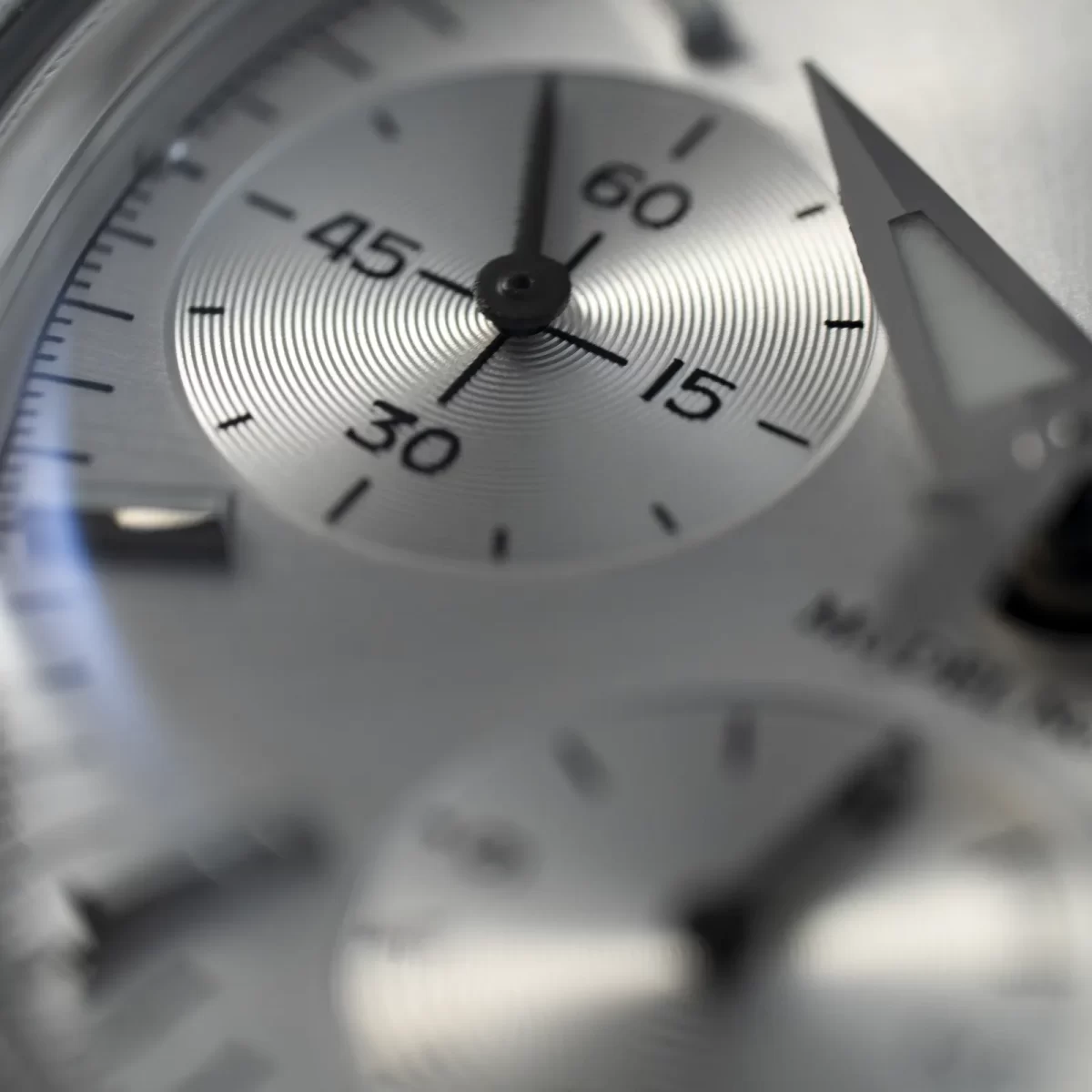 Lorca watch ロルカ モデル No.2 model シルバー サンレイ ダイヤル サブダイヤル コンセントリック模様 黒バック