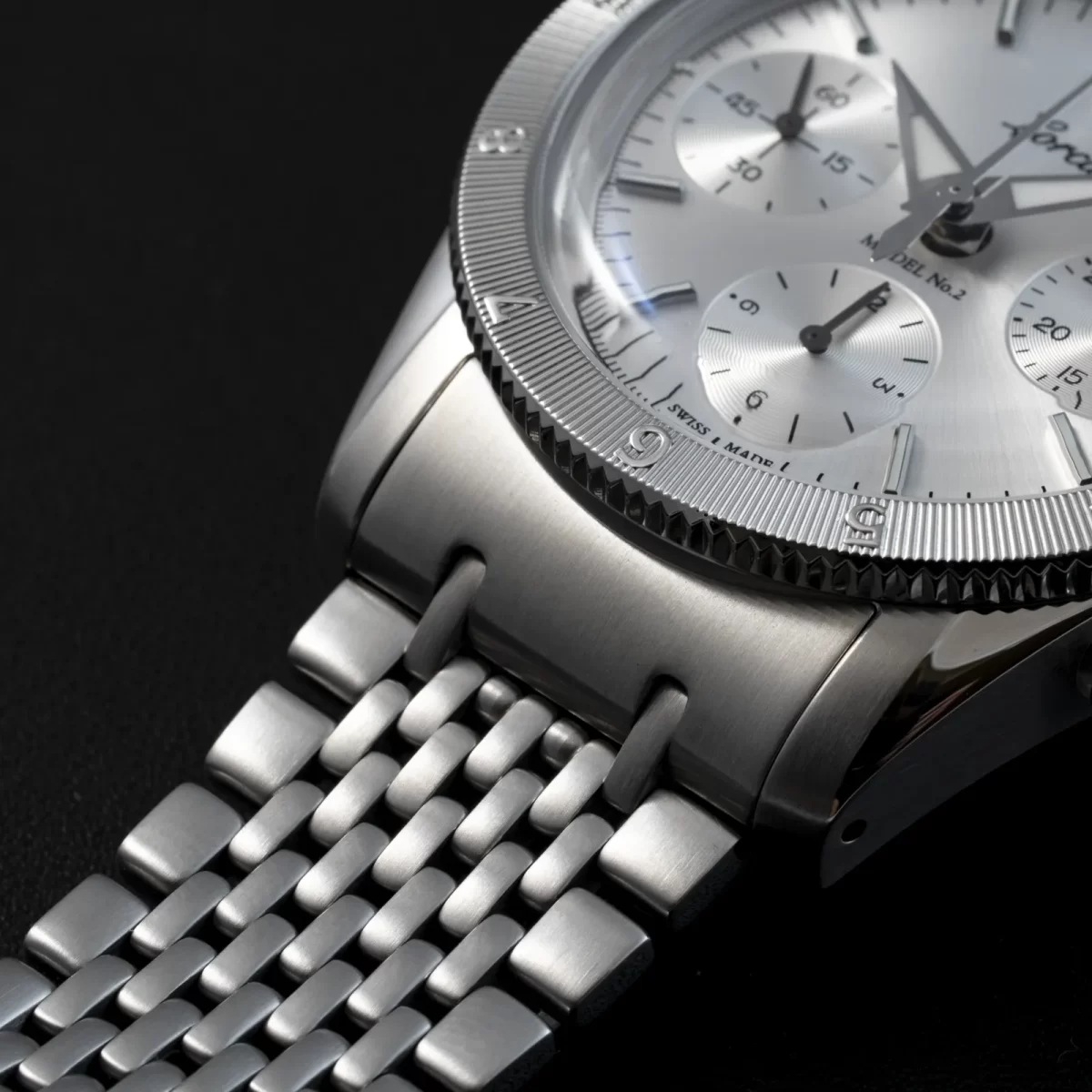 Lorca watch ロルカ モデル No.2 model シルバー サンレイ ダイヤル 黒バック エンドピース