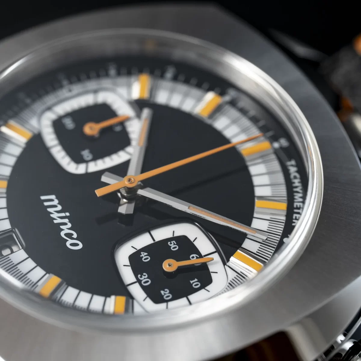 mirco TYPE-02 ミルコ Fukushima Watch フクシマウォッチ セクターダイヤル ブラック BB 拡大